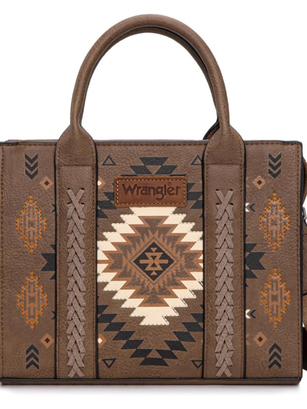 Wrangler Tote Bag for Women, Floral Print Braided Tote Purse,Western Tote Handba